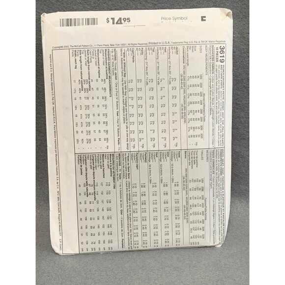 Vintage McCalls 3619 Womens Blazer Pants Sewing Pattern Size 18-24 uncut - Picture 2 of 2